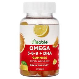 Lifeable Omega 3 6 9 Dha Gummies Orange Lemon 60 Gummies