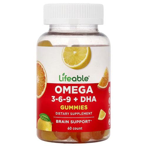 Lifeable Omega 3 6 9 Dha Gummies Orange Lemon 60 Gummies product image