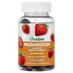 Lifeable Mushroom Ksm 66 Ashwagandha Gummies Strawberry 60 Gummies