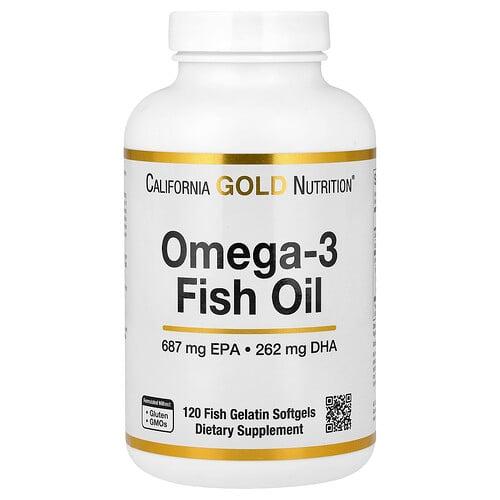 California Gold Nutrition Omega 3 Fish Oil 120 Fish Gelatin Softgels 1 250 Mg Per Softgel product image