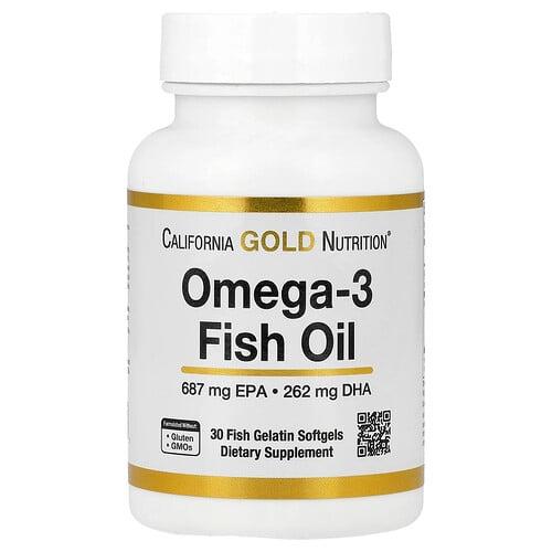 California Gold Nutrition Omega 3 Fish Oil 30 Fish Gelatin Softgels 1 250 Mg Per Softgel product image