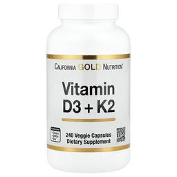 California Gold Nutrition Vitamin D3 K2 240 Veggie Capsules