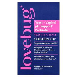 Lovebug Probiotics Yeast Vaginal Ph Support Probiotic 50 Billion Cfu 30 Capsules