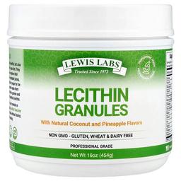 Lewis Labs Lecithin Granules Natural Coconut And Pineapple 16 Oz 454 G