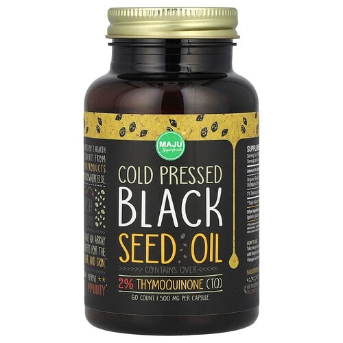 Maju Superfoods Cold Pressed Black Seed Oil 500 Mg 60 Capsules product image
