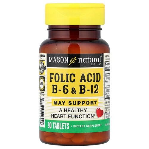 Mason Natural Folic Acid B6 B12 90 Tablets product image