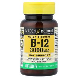 Mason Natural Quick Dissolve Vitamin B 12 3 000 Mcg 100 Tablets