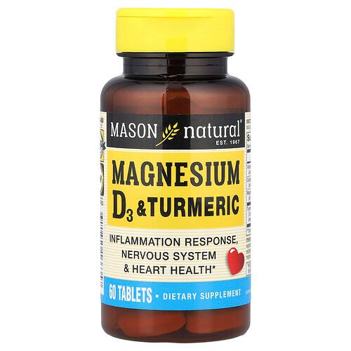 Mason Natural Magnesium Vitamin D3 Turmeric 60 Tablets product image