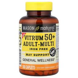 Mason Natural Vitrum 50 Adult Multi Iron Free 180 Caplets