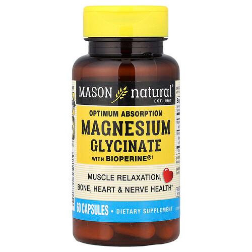 Mason Natural Optimum Absorption Magnesium Glycinate With Bioperine 60 Capsules product image
