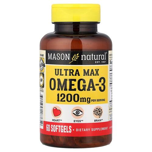 Mason Natural Ultra Max Omega 3 60 Softgels 600 Mg Per Softgel product image