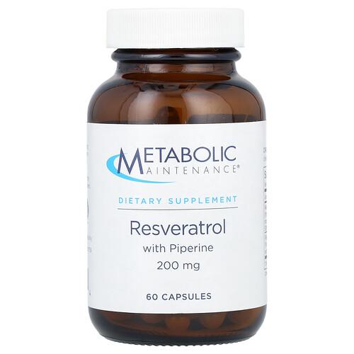 메타볼릭 메인테이넌스 Metabolic Maintenance, 레스베라트롤, 피페린 함유, 200mg, 캡슐 60정 product image