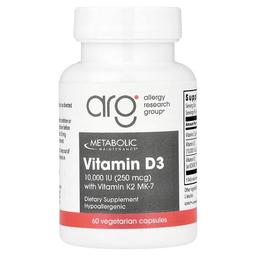 Metabolic Maintenance Vitamin D3 With Vitamin K2 Mk 7 60 Vegetarian Capsules