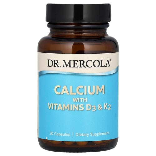 Dr Mercola Calcium With Vitamins D3 K2 30 Capsules product image
