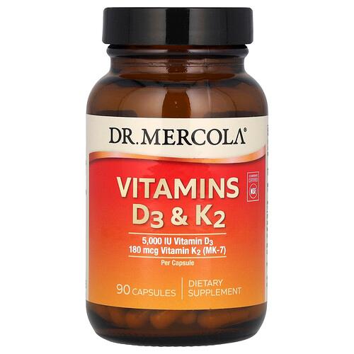 Dr Mercola Vitamins D3 K2 90 Capsules product image