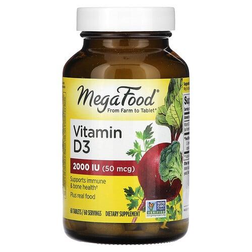 Megafood Vitamin D3 50 Mcg 2 000 Iu 60 Tablets product image