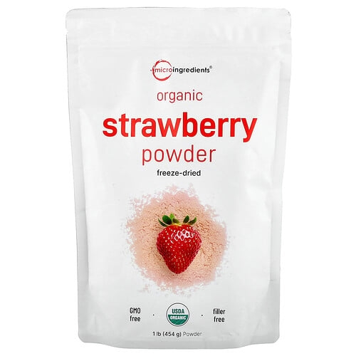 Micro Ingredients Organic Strawberry Powder 1 Lb 454 G product image
