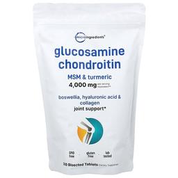 Micro Ingredients Glucosamine Chondroitin Msm Turmeric 300 Bisected Tablets