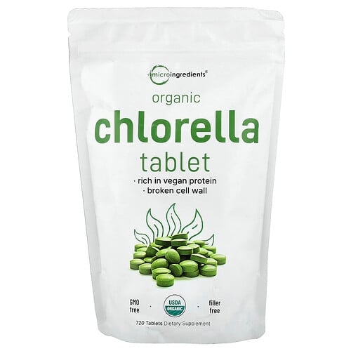 Micro Ingredients Organic Chlorella Tablet 720 Tablets 0 5 G Per Tablet product image