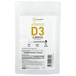 Micro Ingredients Vitamin D3 2 000 Iu 500 Softgels