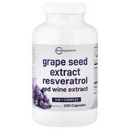 Micro Ingredients Grape Seed Extract Resveratrol Red Wine Extract 240 Capsules