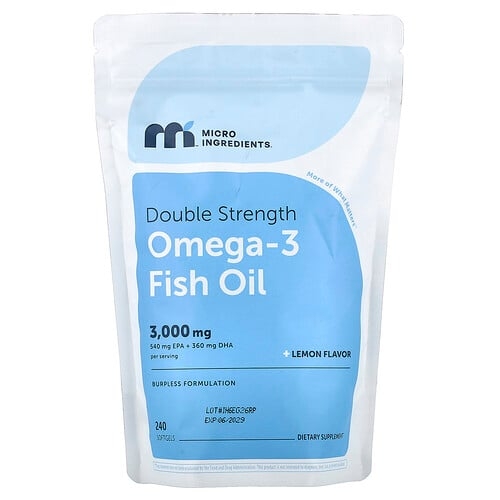 Micro Ingredients Omega 3 Fish Oil Lemon 240 Softgels 1 000 Mg Per Softgel product image