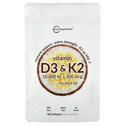 Micro Ingredients Vitamin D3 K2 180 Softgels