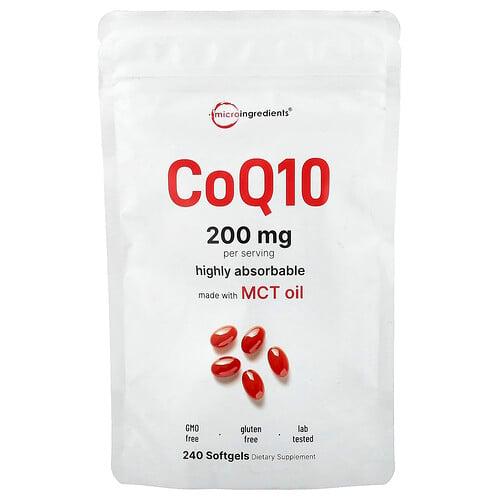 Micro Ingredients Coq10 240 Softgels 100 Mg Per Softgel product image