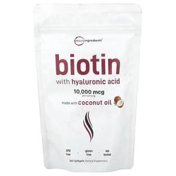 Micro Ingredients Biotin With Hyaluronic Acid 365 Softgels