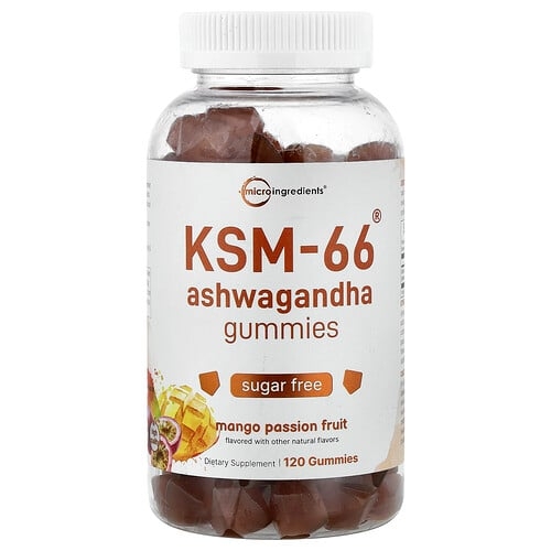 Micro Ingredients Ksm 66 Ashwagandha Gummies Mango Passion Fruit 120 Gummies product image