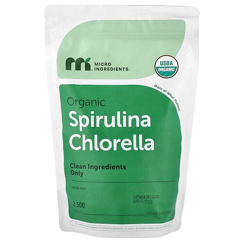 Micro Ingredients Organic Spirulina Chlorella 2 500 Tablets product image