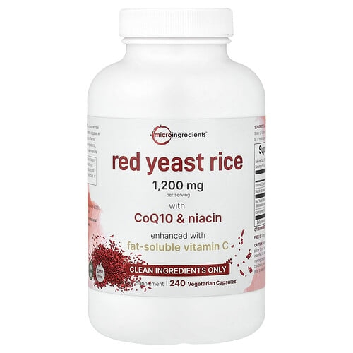 Micro Ingredients Red Yeast Rice With Coq10 Niacin 240 Vegetarian Capsules product image