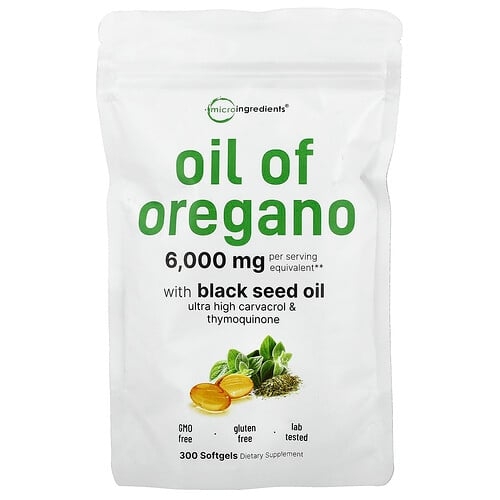 Micro Ingredients Oil Of Oregano With Black Seed Oil 300 Softgels product image