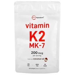 Micro Ingredients Vitamin K2 Mk 7 200 Mcg 300 Softgels