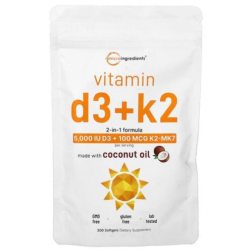 Micro Ingredients Vitamin D3 K2 300 Softgels product image