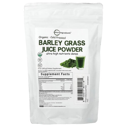 Micro Ingredients Organic Barley Grass Juice Powder 10 Oz 283 G product image