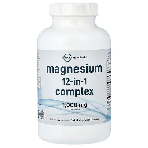 Micro Ingredients Magnesium 12 In 1 Complex 240 Vegetarian Capsules 500 Mg Per Capsule product image