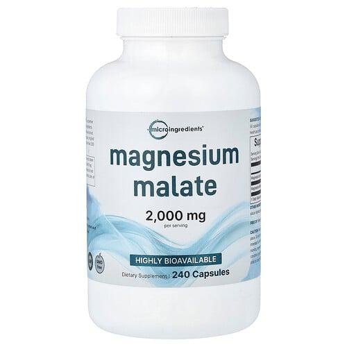Micro Ingredients Magnesium Malate 240 Capsules 500 Mg Per Capsule product image