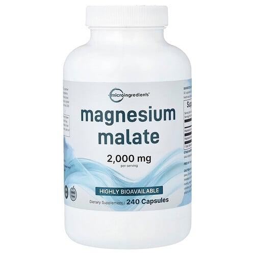 Micro Ingredients Magnesium Malate 240 Capsules 500 Mg Per Capsule product image