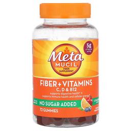Metamucil Fiber Vitamins C D B12 Citrus Berry 72 Gummies