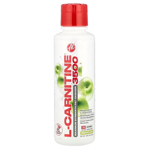 Metabolic Nutrition L Carnitine 3500 Green Apple Candy 16 Fl Oz 473 Ml product image