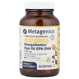 Metagenics Omegagenics Fish Oil Epa Dha Natural Lemon Lime 720 Mg 60 Softgels
