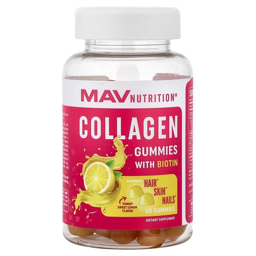 Mav Nutrition Collagen Gummies With Biotin Sweet Lemon 60 Gummies product image