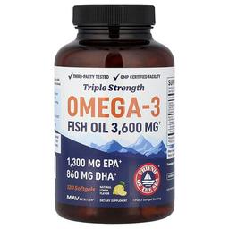 Mav Nutrition Omega 3 Fish Oil Natural Lemon 120 Softgels