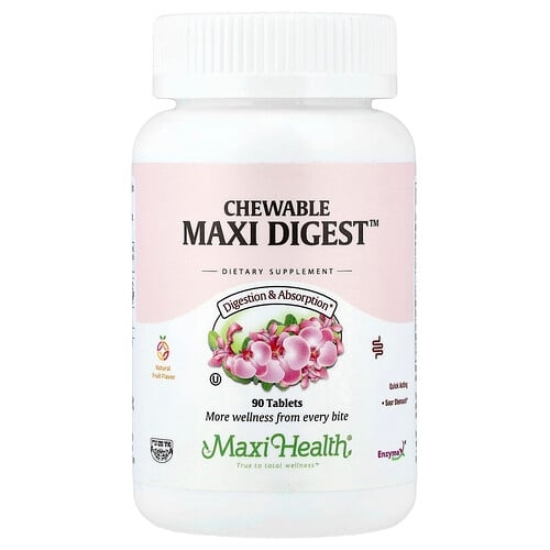 Maxi Health Chewable Maxi Digest Natural Fruit 90 Tablets product image