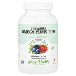 Maxi Health Chewable Omega Yums 1000 Natural Fruit 110 Softgels