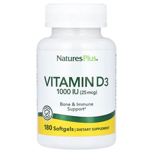 Naturesplus Vitamin D3 25 Mcg 1 000 Iu 180 Softgels product image