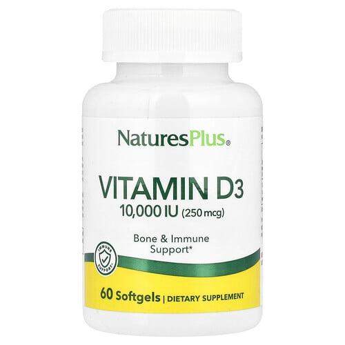Naturesplus Vitamin D3 250 Mcg 10 000 Iu 60 Softgels product image