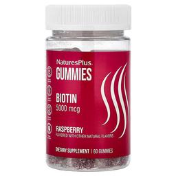 Naturesplus Biotin Gummies Raspberry 5 000 Mcg 60 Gummies