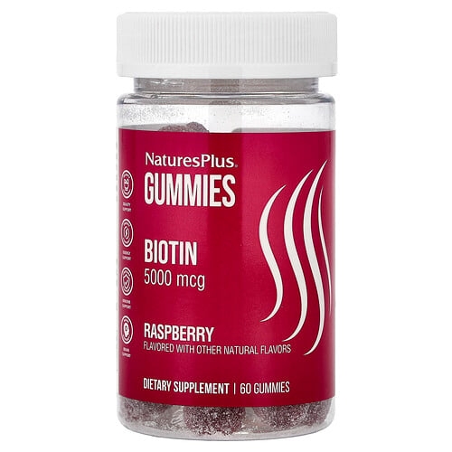 Naturesplus Biotin Gummies Raspberry 5 000 Mcg 60 Gummies product image